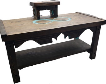 Infinity Pedestal Altar Table with Shelf