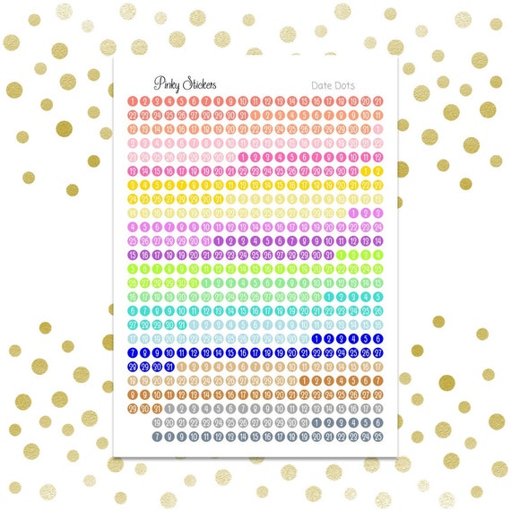 Date Dots Printable Includes Blackout Files for Easy | Etsy