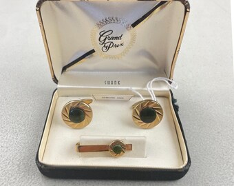 Boutons De Manchette Anciens – Nacre Sur Métal Chromé, Occasion Très Bon état