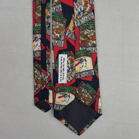 Vintage Looney Tunes Sports Tie 1990s Novelty Car… - image 4