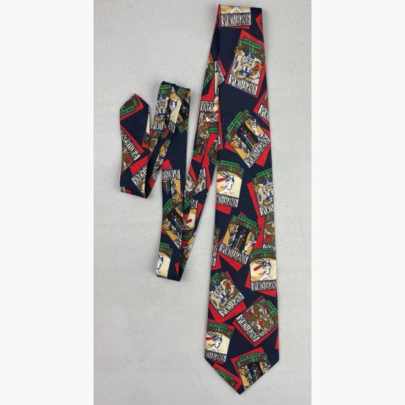 Vintage Looney Tunes Sports Tie 1990s Novelty Car… - image 3