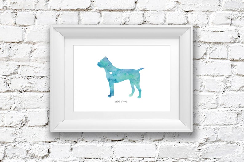 Cane Corso Dog Watercolor Painting Digital Art Print Etsy