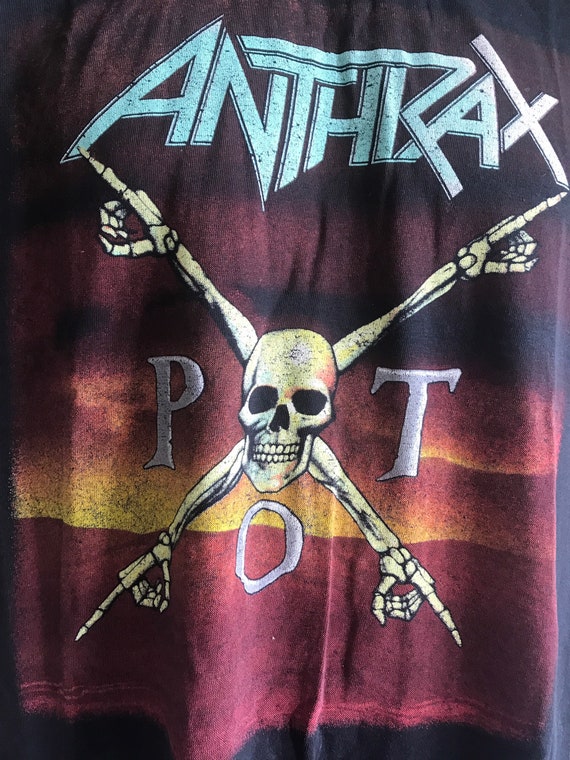 1990 ANTHRAX Vintage Original Concert Tour Shirt 50/50 Polycotton
