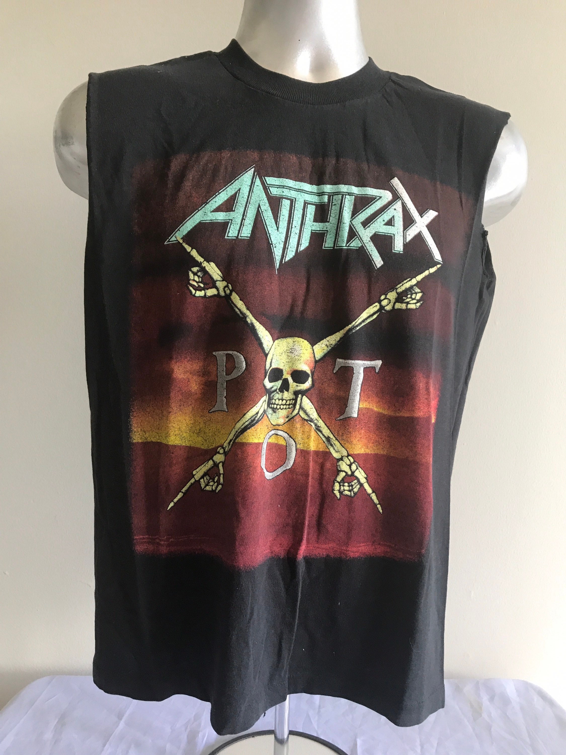 1990 ANTHRAX Vintage Original Concert Tour Shirt 50/50 Polycotton