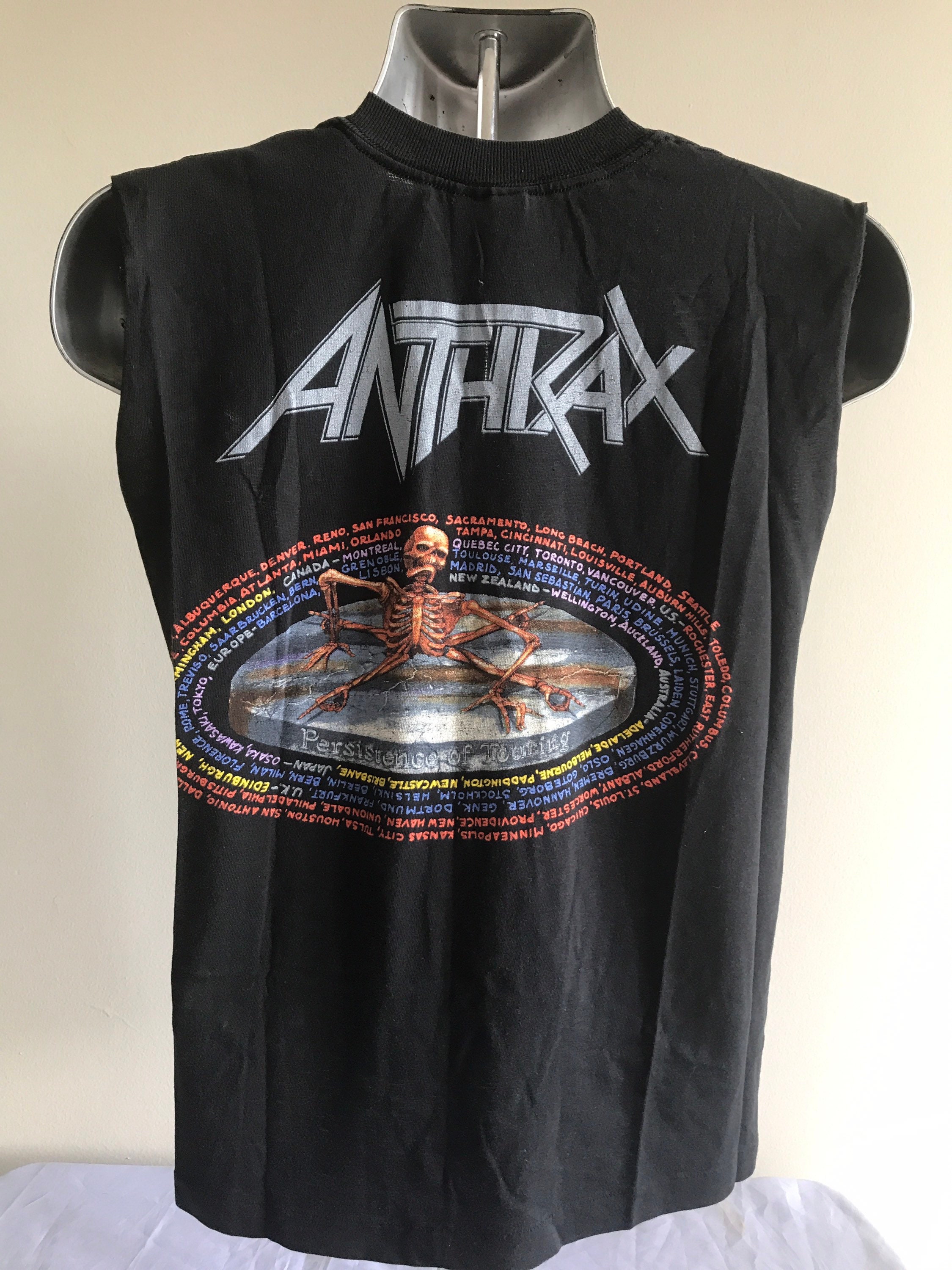 1990 ANTHRAX Vintage Original Concert Tour Shirt 50/50 Polycotton