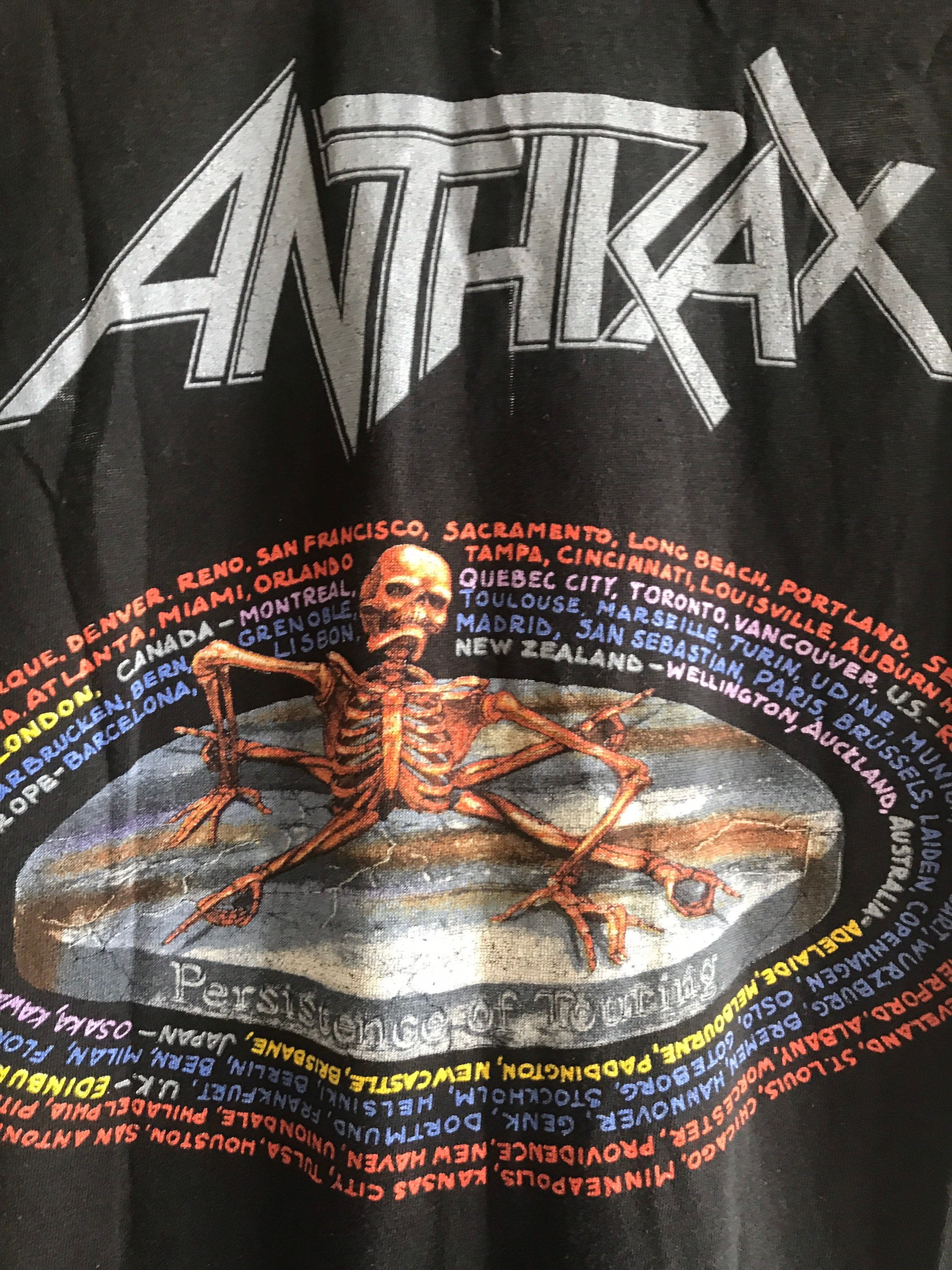 90's USA製 ANTHRAX Tシャツ ロック ビンテージ Slayer 1990 ANTHRAX Vintage Original Concert Tour Shirt 50/50 Polycotton
