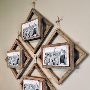 Farmhouse Diamond Picture Frames, wooden frames