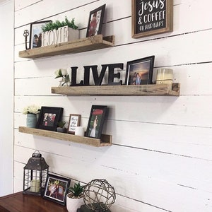 Farmhouse Floating Picture Ledge Shelves, Shelf image 4