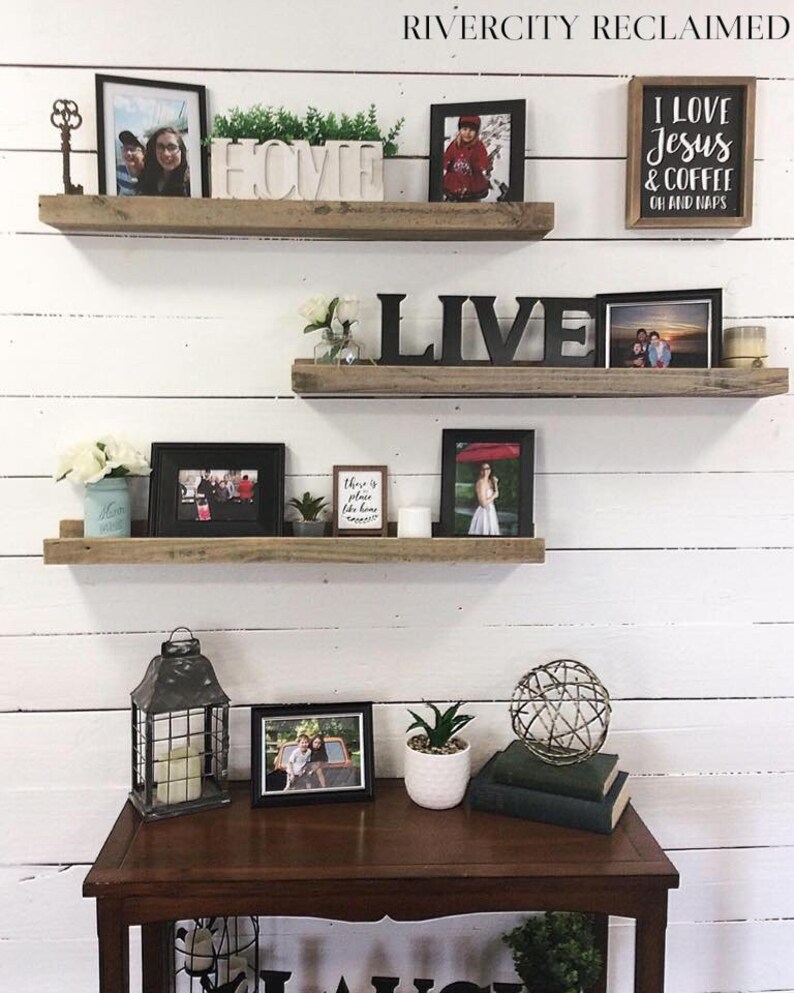 Farmhouse Floating Picture Ledge Shelves, Shelf image 1