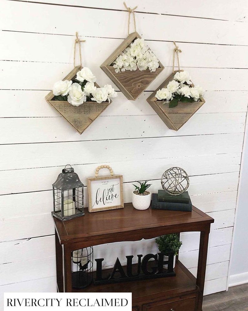 Farmhouse Wall Vases Vase Wooden Vases Etsy