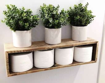 Farmhouse Toilet Paper Shelf, bathroom shelf, wooden shelf