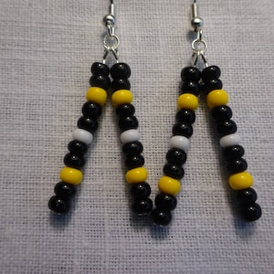 Pittsburgh Steelers Glass Bead Earrings
