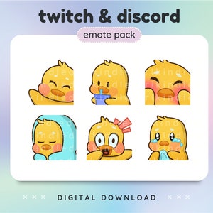 Duck Emotes (6) Cute Twitch Discord Emote Pack Premade Emotes