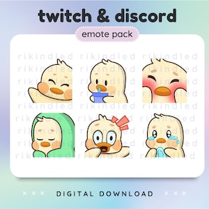 Duck Emotes (6) Cute Twitch Discord Emote Pack Premade Emotes