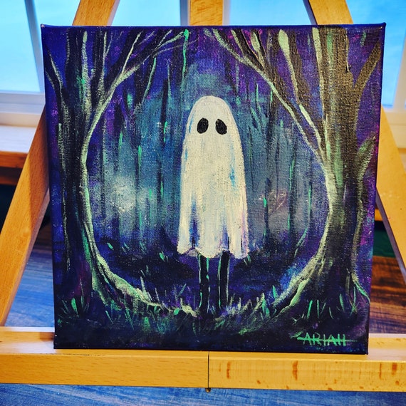 Halloween Hand Painted Painting on Canvas Without Frame 