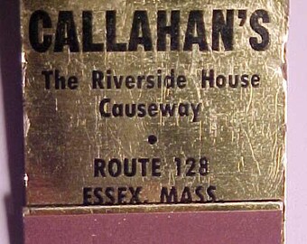 c1940-50s Callahan's the Riverside House Causeway Essex, Mass., Full Book of Restaurant Advertising Matches Matchbook, Matchbook Collector