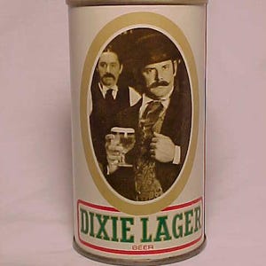 c1970s Dixie Lager Beer Dixie Brewing Co. Inc. New Orleans, Louisiana, bottom opened EMPTY Pull Tab Beer Can, Back Bar Decor