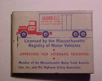 c1960s Allied Tractor Trailer Training Inc. Westwood, Mass., Vintage Full Book of Truck School Service Advertising Matches Matchbook