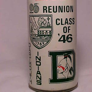1971 25th Reunion Class of 46 Dartmouth Indians Black Label Beer Carling Brewing Co., Top opened EMPTY Pull Tab Beer Can, Back Bar Decor