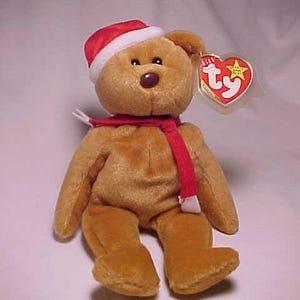Vintage date of birth December 25, 1996 1997 Bear 4200 original Beanie Baby Teddy Bear Plush Stuffed Animal with tags, Christmas Gift Idea 2
