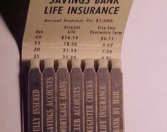 c1940-50s Suffolk Savings Bank Boston, Mass., Vintage Full Book of Feature Advertising Matches Matchbook, Investment Advertising Decor #2