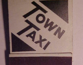 c1950s Town Taxi KE-6-5000 Boston, Mass. Low Fares, Vintage Full Book of Taxi Cab Automobile Service Advertising Matches Matchbook #2