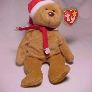 Vintage date of birth December 25, 1996 1997 Bear 4200 original Beanie Baby Teddy Bear Plush Stuffed Animal with tags, Christmas Gift Idea 3