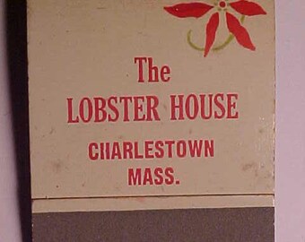 c1950s The Lobster House Restaurant Charlestown, Mass., Season's Greetings, Full Book of Restaurant Advertising Matches Matchbook #5