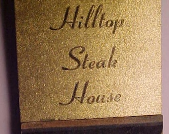 c1940-50s Hilltop Steak House Newburyport Turnpike Saugus, Mass., Full Book of Restaurant Advertising Matches Matchbook, Matchbook Collector