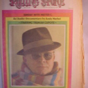 April 12, 1973 issue No. 132 Rolling Stone Magazine with Truman Capote on the cover, Music Studio Decor, Rock N Roll History Publication