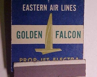 c1960s Eastern Air Lines DC8-B Jet Electra Cities Service, Vintage Full Book of Aviation Airplane Advertising Matches Matchbook