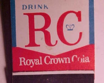 Sign : Royal Crown Cola -yellow & Red Embossed Lettering Vintage