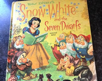 Vtg 1957 Walt Disney's Snow White and the Seven Dwarfs Whitman Tell a Tale Book Nursery Disney Princess