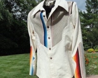 Vintage Men's Shirt & Pants 1975 Aspenglo Aspen Colorado 2 Piece Suit Rainbow Colors Handmade