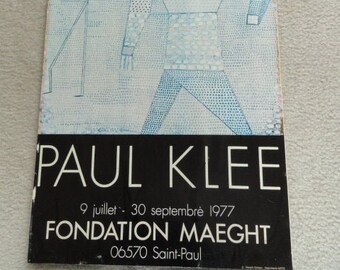 Vintage Paul Klee Poster On Board 1977 Fondation Maeght German Expressionism Cubism
