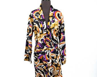 Vintage 70’s Men’s Robe  Psychedelic Ende Amour Robe Made In England London Mod Look Size M