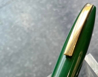 Vintage Sheaffer's PMF 1st Year Green Snorkel Fountain Pen Newly Refurbished White Dot 14K Nib