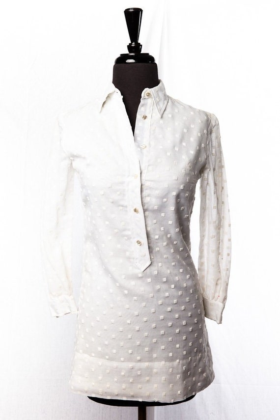 Vintage 1960’s Shirt Dress Girl’s "Girl Town" Whi… - image 1