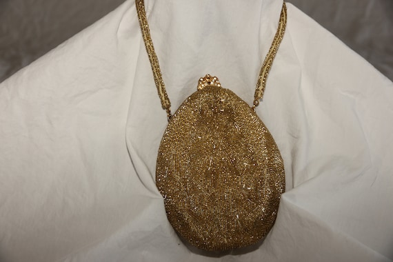 Vintage Walborg Gold Beaded Evening Bag Handmade … - image 10