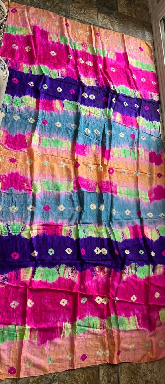 Vintage 1970's Traditional Bhandini Tie and Dye Ar