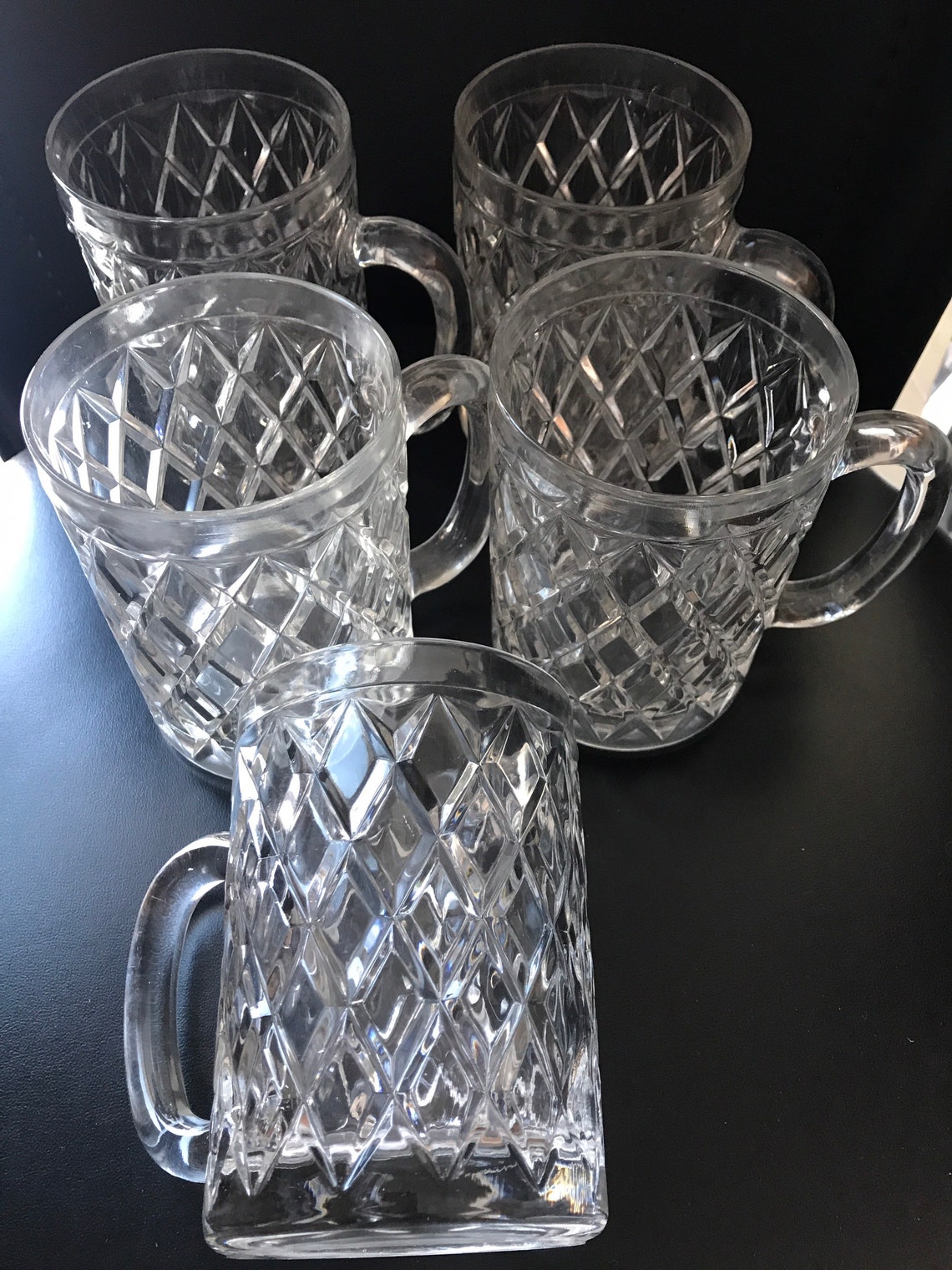 Vtg Arcoroc Crystal Paul Sebastian Cut Glass Mugs Crystal Beer Etsy