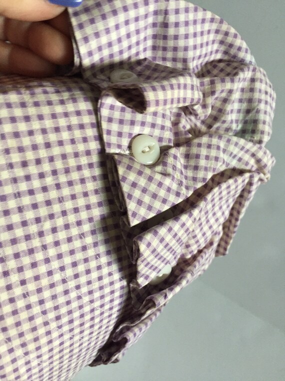 Vintage 1960's Cotton Prairie Bonnet Button Scall… - image 7