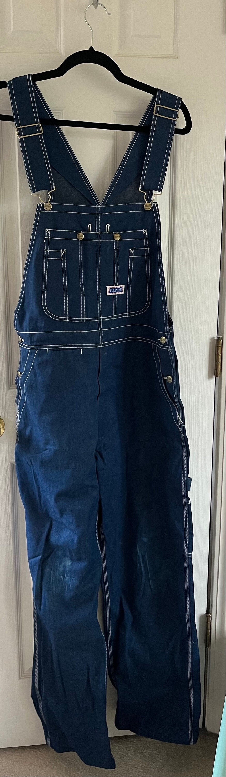 Vintage Big Smith Since 1916 Denim Bib Overalls Dark Blue Farm