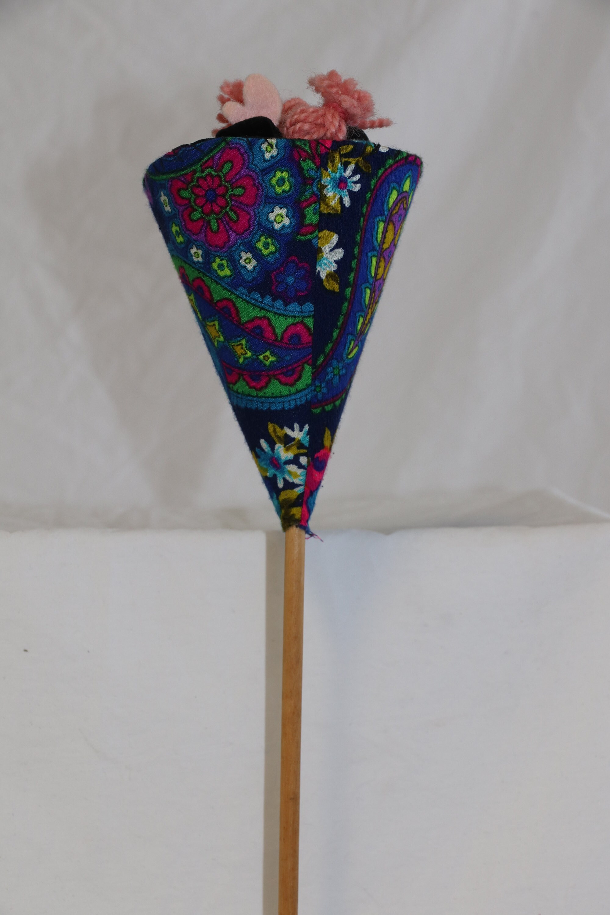 Vintage Cone Puppet Girl In Velvet Braids Pop Up Peek A Boo Etsy