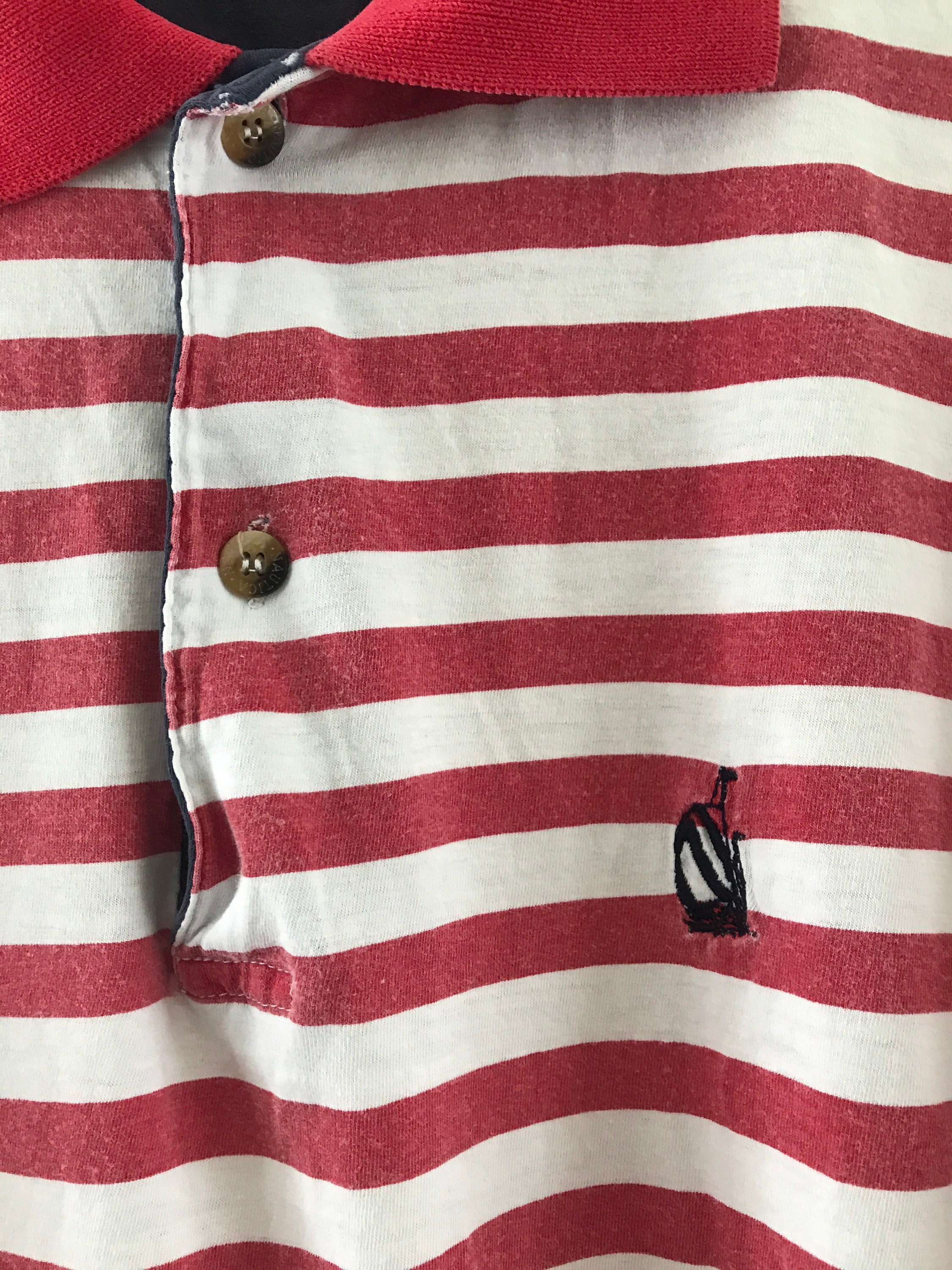 Vtg 1990's Nautica Red & White Stripe Sleepshirt | Etsy