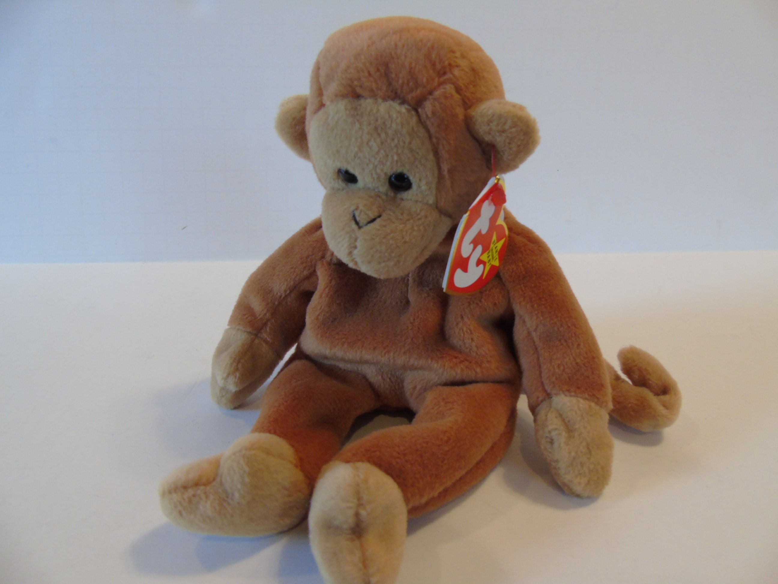 NEW Ty Beanie Baby Bongo The Monkey 1995 Rare PVC Pellets Retired MWMT 