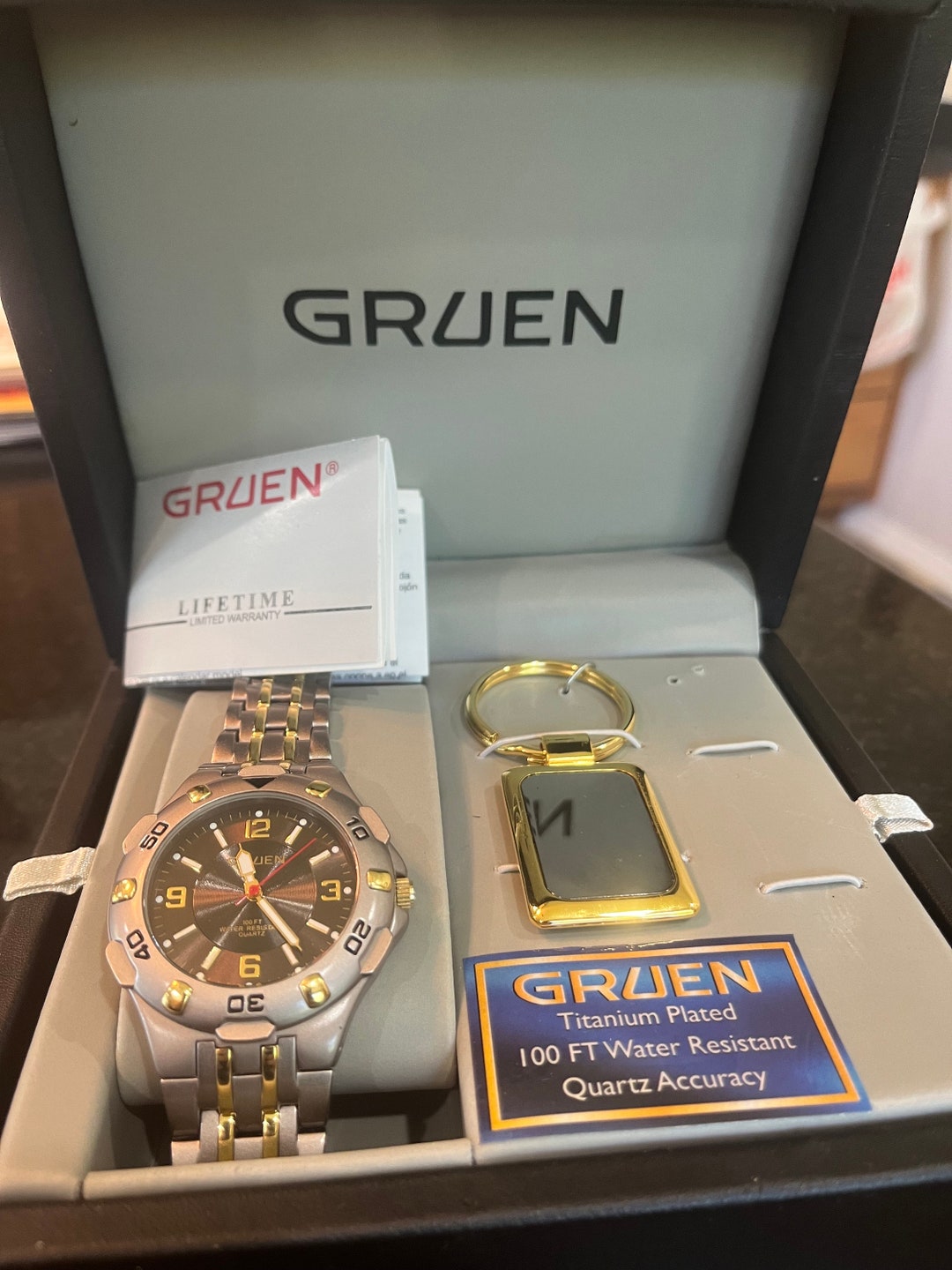 Vintage Gruen Men's Watch Titanian Plated New in Box GU9000MS 138 PC21 ...