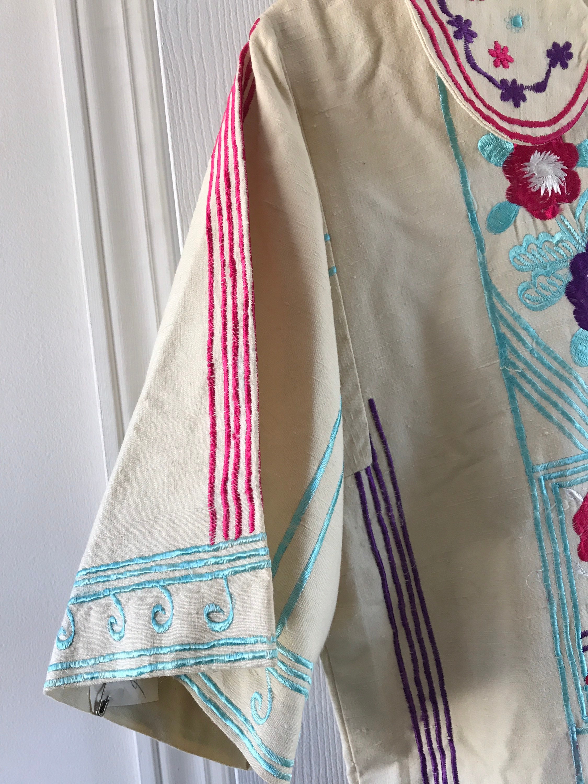 Vtg 1970's Karavan Maxi Kaftan Handmade Embroidery Purple | Etsy