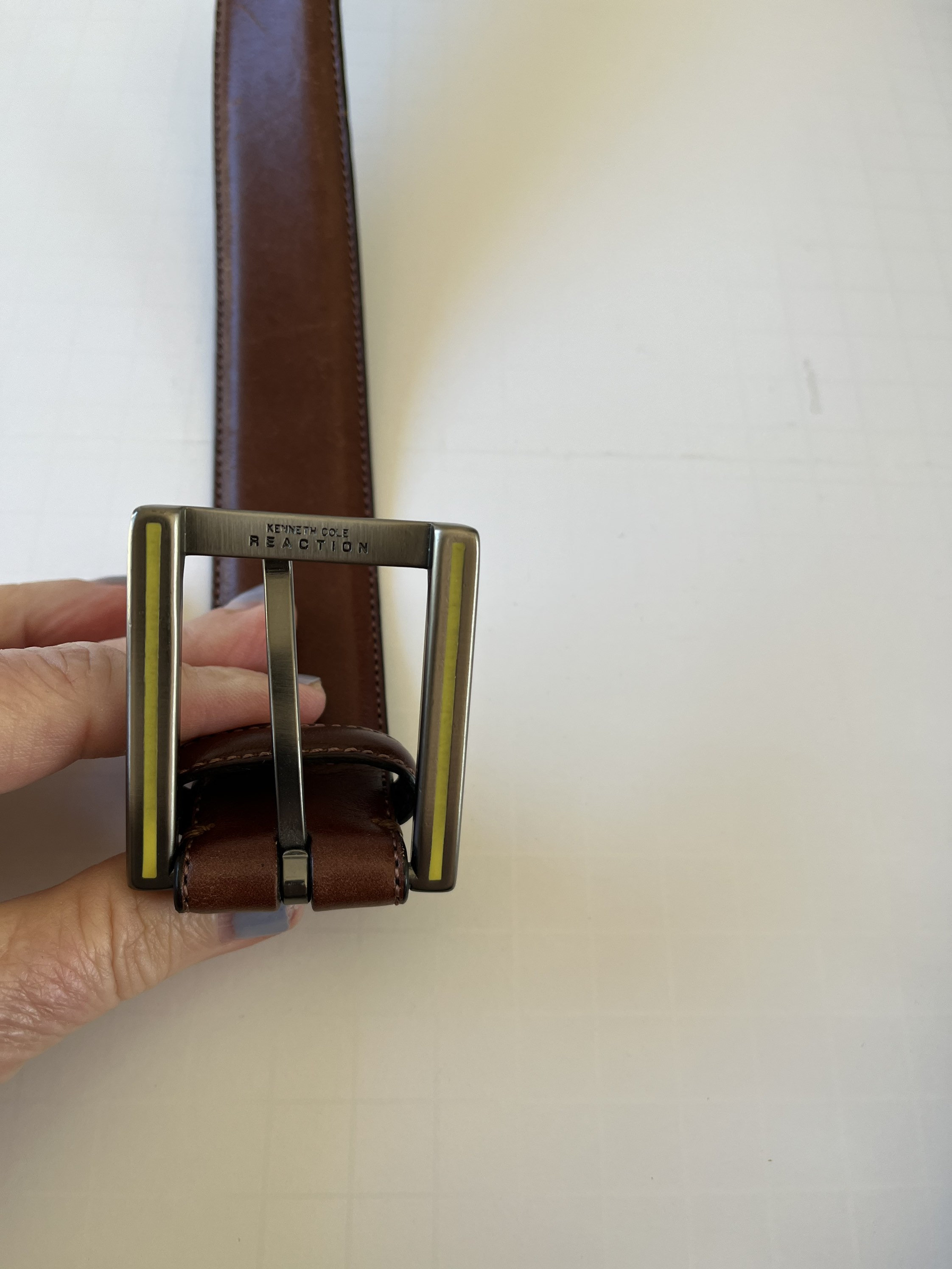 Vintage Kenneth Cole REACTION Brown Belt Genuine Leather Size 38