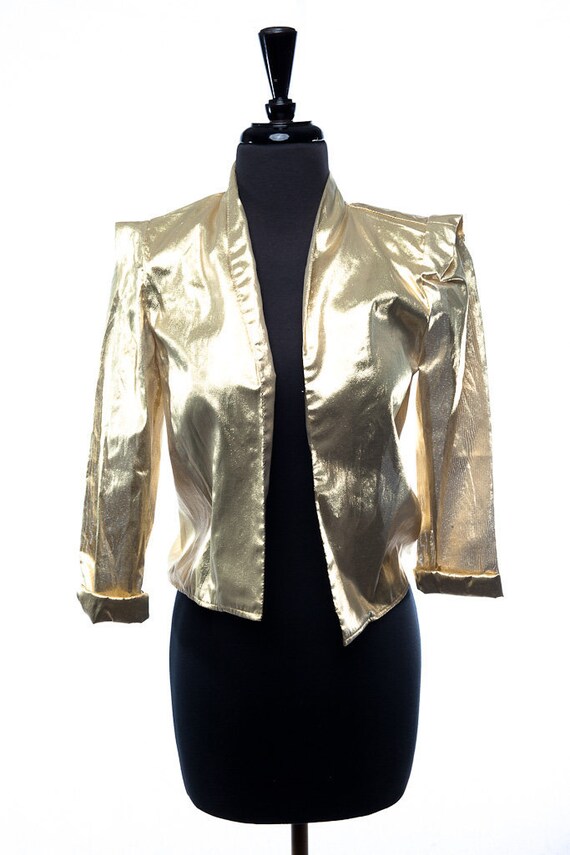 Vintage 1970’s Siasia New York Gold Lame Jacket Wi